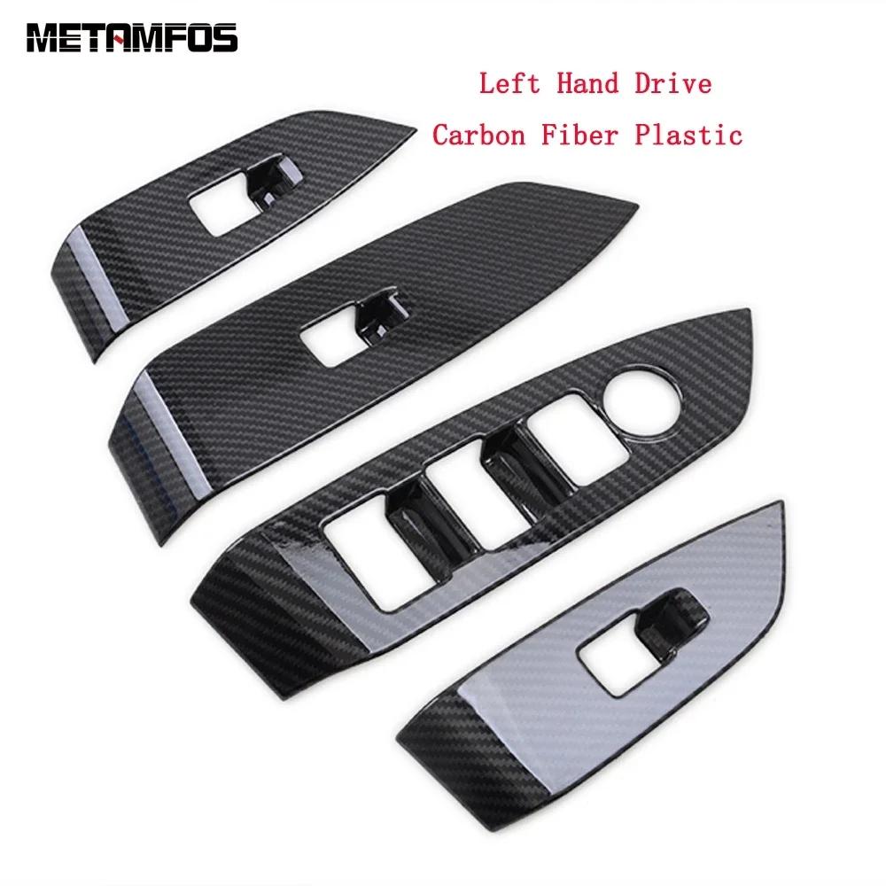 Car Accessories For Mazda CX-5 CX5 KF CX-8 CX8 2017- 2024 Interior Carbon Fiber Window Lift Switch Cover Trim Armrest Frame