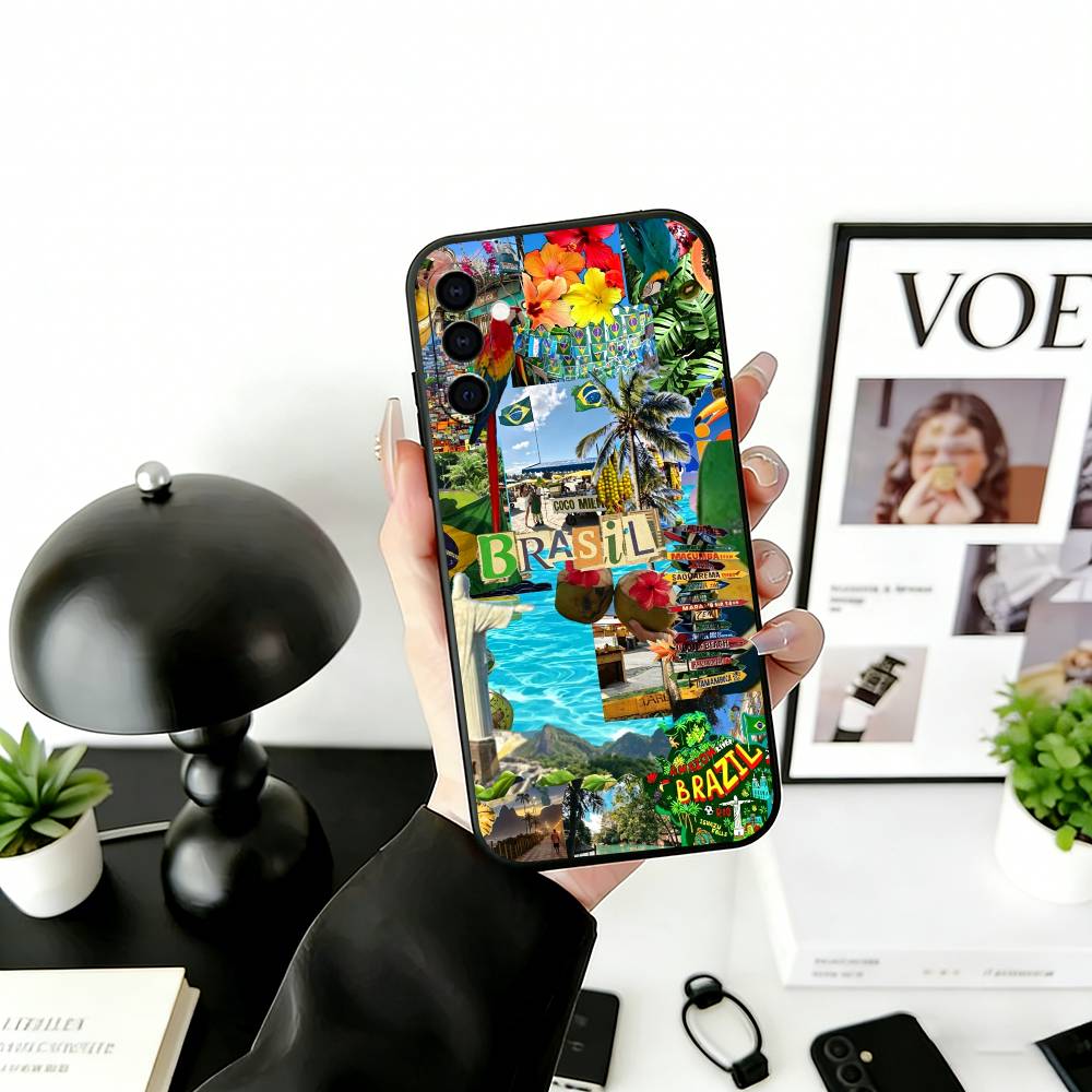 

B-Brazil B-Brazilian Flag Phone Case For Samsung Galaxy A73,A72,A71,A70,A53,A52,A51,Soft Silicone Black Cover Samsung a21s