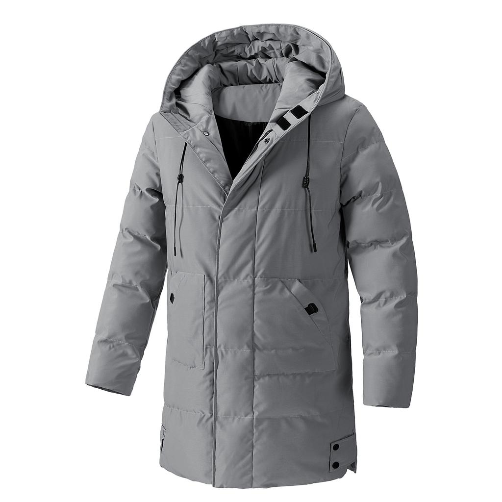 Mid-length Down Jacket for Men Simple Large-sized Cotton-padded Jacket for Men Casual Versatile and Warm Cotton-padded Jacket for Winter