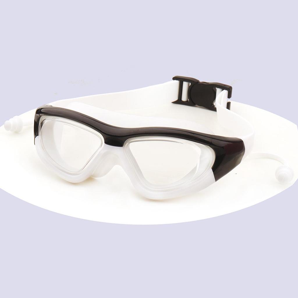 Kids' Large Frame HD Waterproof Anti-Fog Swim Goggles with Integrated Silicone Earplugs 5020