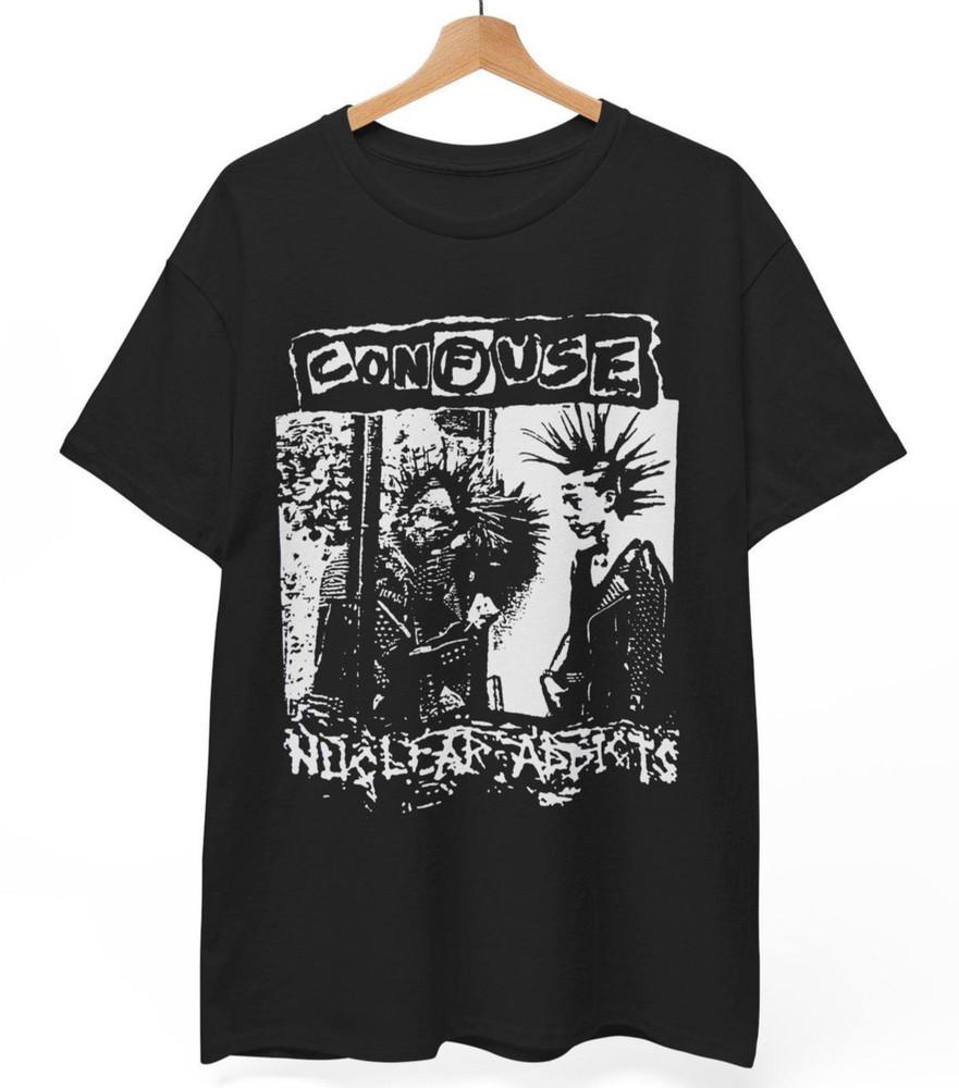 Confuse 'Nuclear Addicts' T-Shirt: Japanese Hardcore Punk UNISEX Vintage Tee