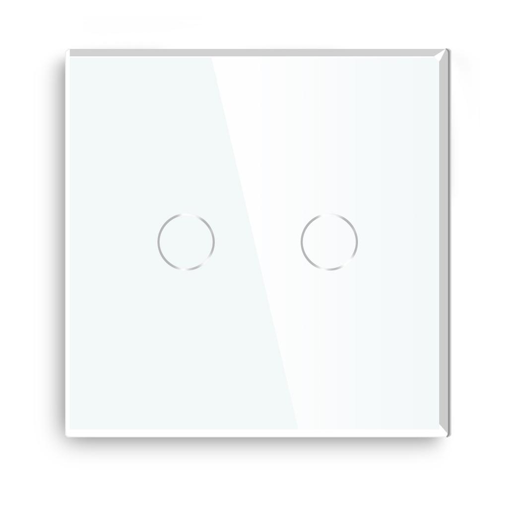 BSEED  1/2/3Gang Touch Light Switch 1Way EU Type-c USB Sockets With Waterproof Cover For Bathroom Outdoor Glass Panel White