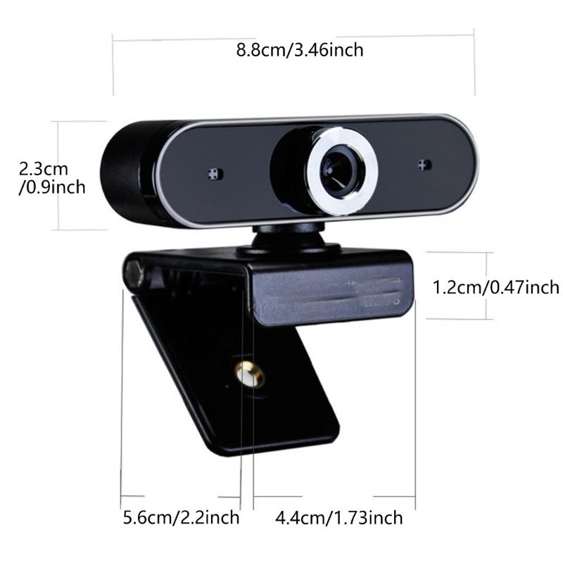 USB Webcam PC Computer Camera with Build-in Microphone Multifunctional Base Mount for Video Conferencing and Streaming