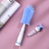 Silicone Bottle Brush   Handle Baby Bottle Cleaner 360 Degree Soft   for Glass Bottle with Suction Base Detachable Small Brush for Infants
