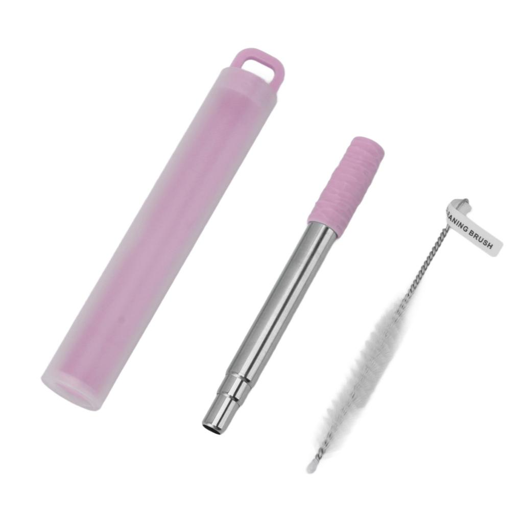 Collapsible Drinking Straw Reusable Eco Friendly Compact Foldable Straw Stainless Steel Convenient for Travel Work Kitchen Car