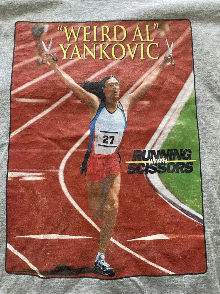 Коллекция Weird Al Yankovic Бег с ножницами Футболка Унисекс S-5XL BO823 Унисекс Футболка XXXL