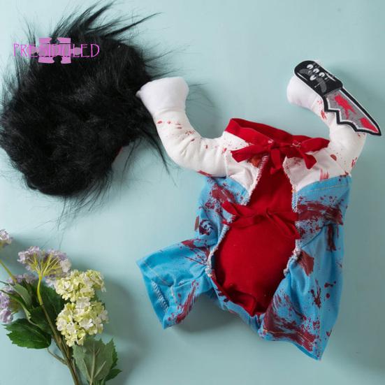 Pet Costume Chucky,Deadly Delicate Pattern, Halloween Clothes - Funny Dog Outfit