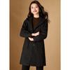 Women's British Style Plaid Hooded Mid-Length Coat