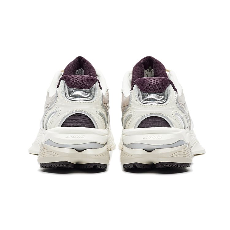 LiNing Leather Shock Absorbing Non-Slip Wear-Resistant Low-Top Running Shoes Women Sneaker Off-White ALFR144-1