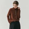 2026 Autumn/Winter Women's Reversible Cashmere High Neck Cardigan - Rolled Edge, Casual, Skin-Friendly Knit Sweater