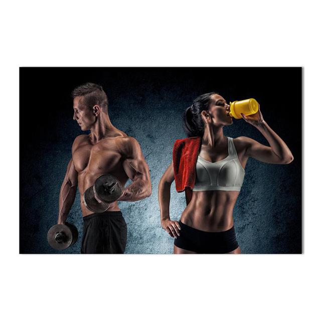 Seksowna Kulturystka Fitness Sport Płótna Obrazy Siłownia Motywacyjny Plakat Podnoszenie Ciężarów Druk Sztuka Ścienna Dekoracja Pokoju Dziennego