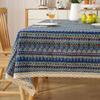Green Grass Tablecloth, Cotton-Linen Fabric Minimalist Lace Desk Mat, Rectangular Coffee Tablecloth