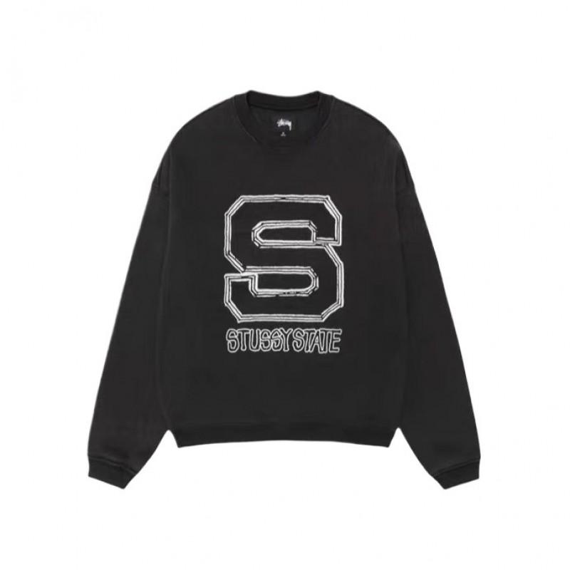 STU26 Otoño Invierno Unisex Oversized Algodón Cuello Redondo Sudadera de Manga Larga Adolescentes Adultos