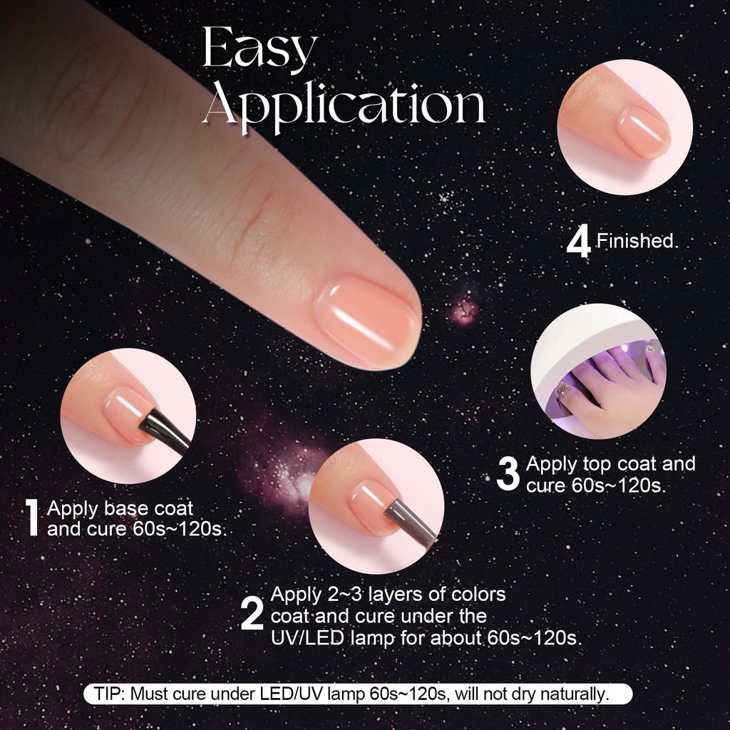 ROSALIND 6 buc Lacuri de unghii cu gel semipermanente Nails Art Soak Off Set de lacuri cu gel UV LED