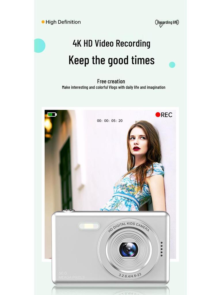 48MP Aparat Cyfrowy Przenośny Wysokiej Rozdzielczości do Domu, dla Studentów i Dzieci