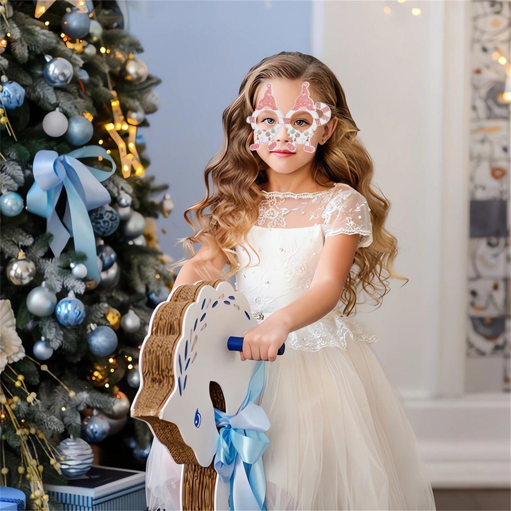 Christmas Santa XmasTree Glasses Frame Plastic Eyeglasses 2024 New Year Eve Party Supplies Christmas Decoration Kid Gift