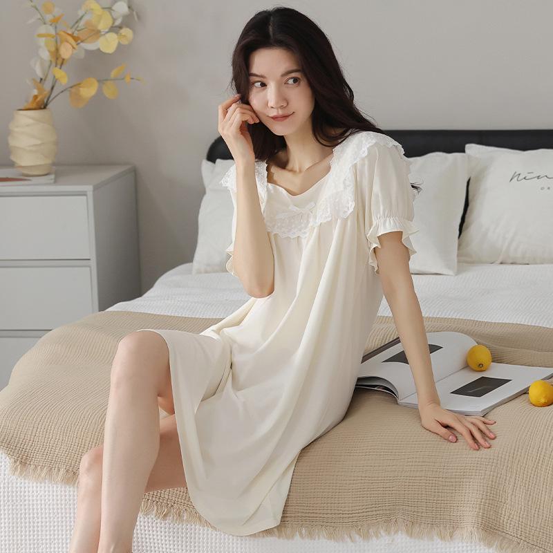 Women's Loose Summer Nightgown: Short Sleeve, Cool & Lightweight Plus Size Pajama Dress for Moms