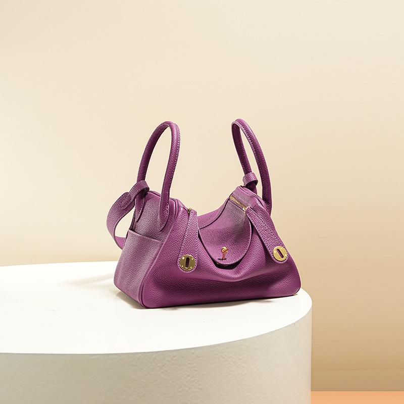 Borsa Dottore TOGO in Vera Pelle di Mucca - Cucita a Mano con Filo Cerato, Sensazione di Lusso, Singola Spalla da Donna, Stile da Pendolare, Best Seller.