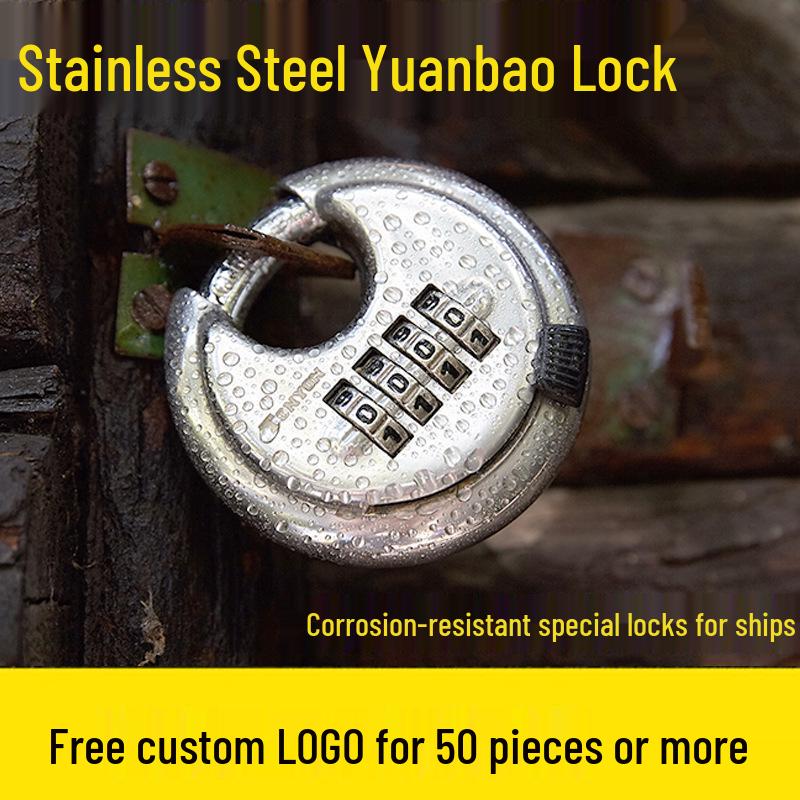 

304 Stainless Steel Four-Wheel Combination Padlock for Outdoor Gates and Cabinets