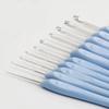 1pc 1.5-6mm Blue Crochet Hook Soft Plastic Handle Aluminum Knitting Needle for Women Adults Kids Children Beginners