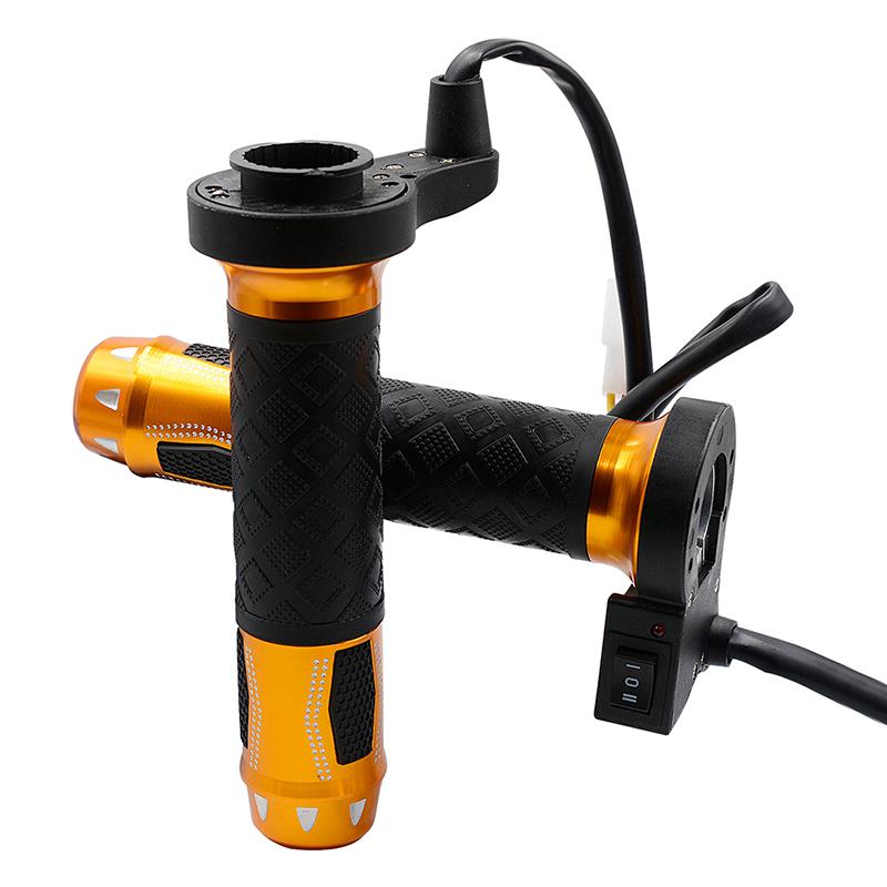 2pcs Motorcycle Electric Heated Grip Handlebar Aluminum Alloy Glod for 7/8” 22mm Handlebars Motorcycles ATV Scooters