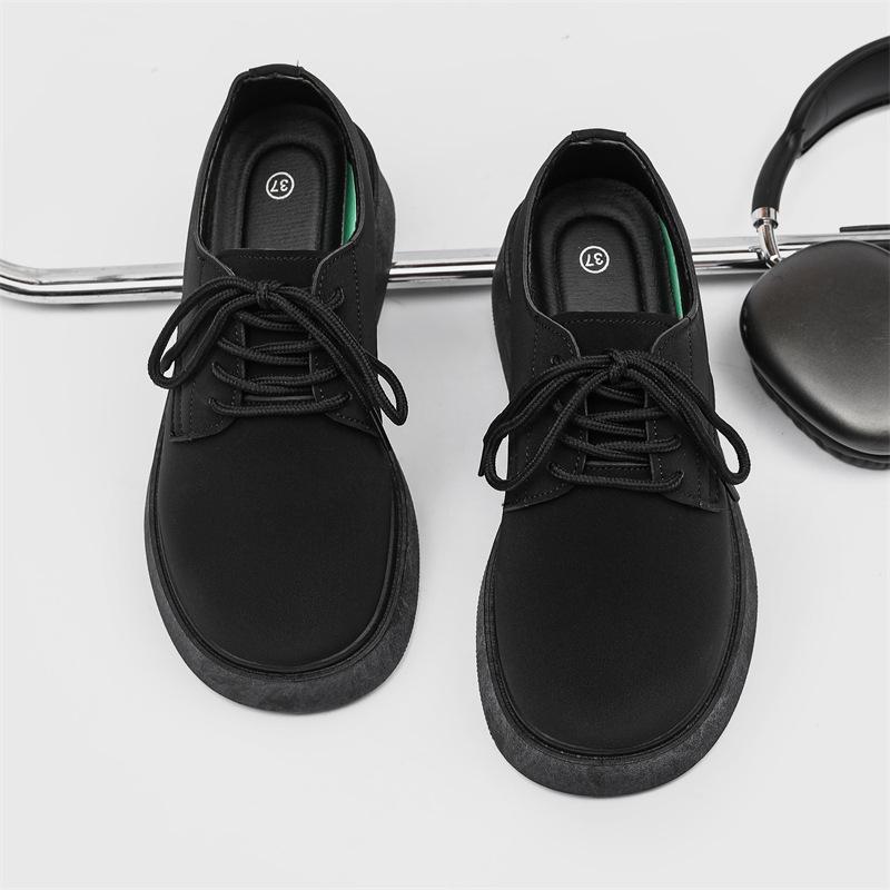 

Big head leather shoes men s spring couple trend versatile youth solid color casual men s leather shoes British style niche men s trendy shoes 44