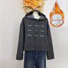 Official 550g Fleece Sweatshirt for Women - Korean Style, Loose Fit, Autumn & Winter Printed Letter Hooded Warm Top (2025)