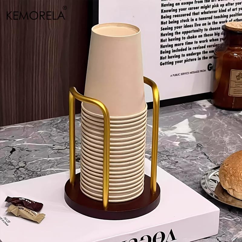 

1/2PCS Wooden Mug Stand Desk Organizer for Coffee & Tea Mugs, Contemporary Style with Various Sections, Ideal for Home Or Office Paper Cups not inclu