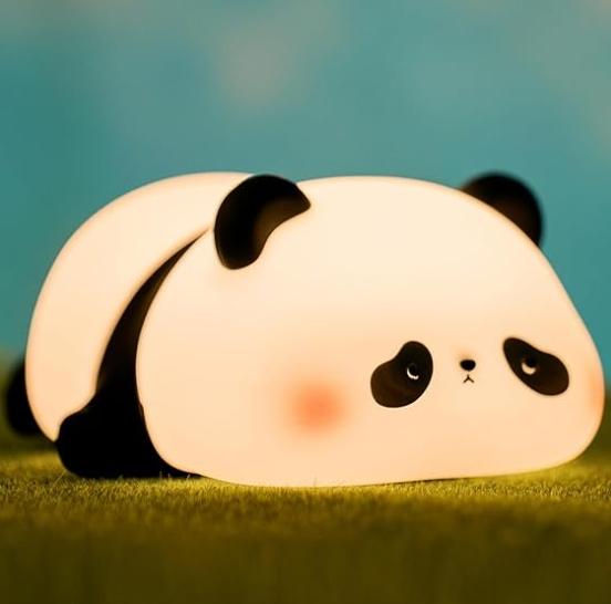 Cute Night Light 3 Level Dimmable Nursery Nightlight Super Squishy Silicone USB Rechargeable Touch Control 7 Colors Night Lamp