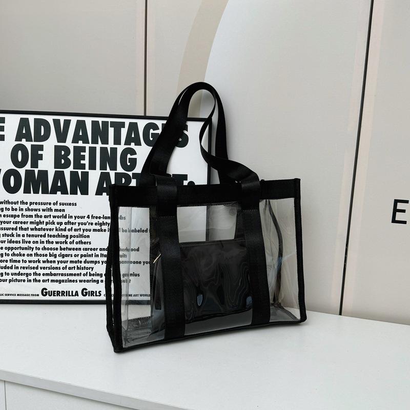 2025 new casual new transparent jelly bag daily street trend shoulder bag tote bag handbag