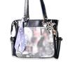 Seraphim Faux Leather Ita Bag with Side Pockets, Perfect for Otaku Activities, G.trigger, Ita Bag, Clear Bag, Transparent, Black [Parallel Import]