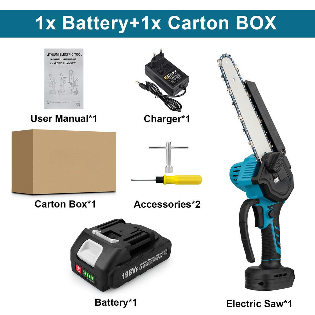 Brushless Cordless Electric Chain Saw Handheld Woodworking Pruning Chainsaw Portable Garden Power Tools