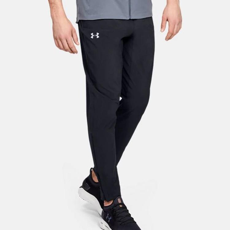 Under Armour Solid Color Casual Long Knit Sports Pants Men Bottoms Black 1342962-001