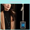 Elegant Geometric Crystal Long Necklace With Tassel For Stylish Women In Winter 2023