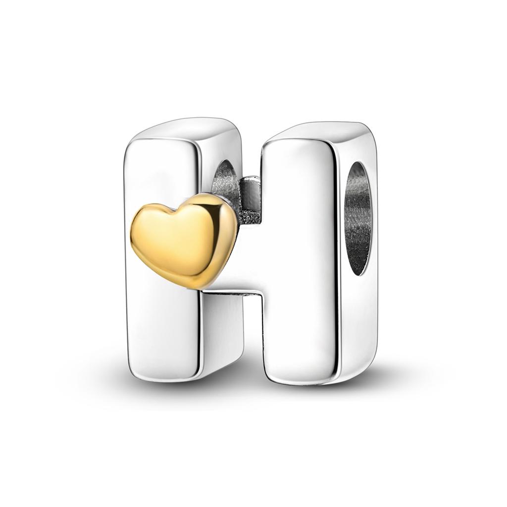 Charms 26 Letters A To Z Alphabet Spell Words Diy Name Copper Beads With Heart Fit Original Bracelet Diy Ladies Girl Jewelry