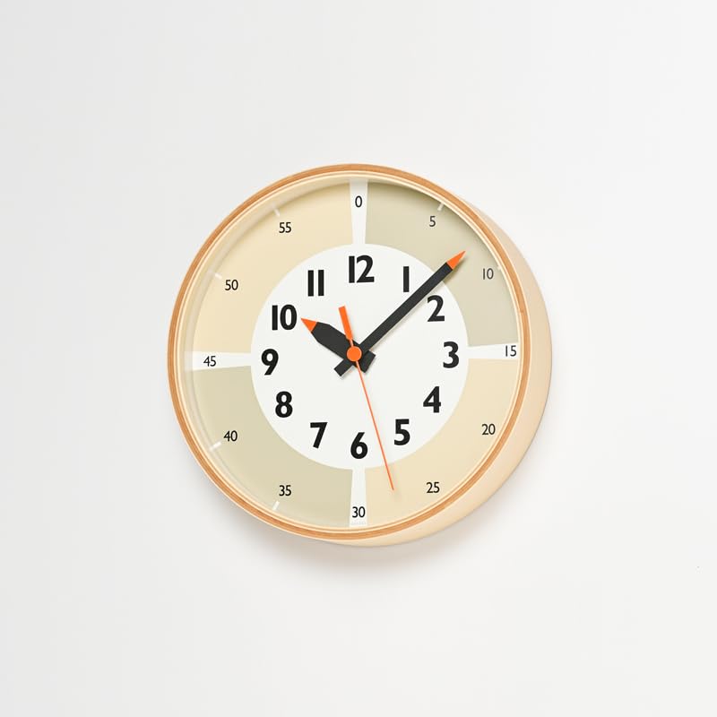 Lemnos Funpun Clock with Color! Analog Beige YD23-09 BG Kids Educational Clock