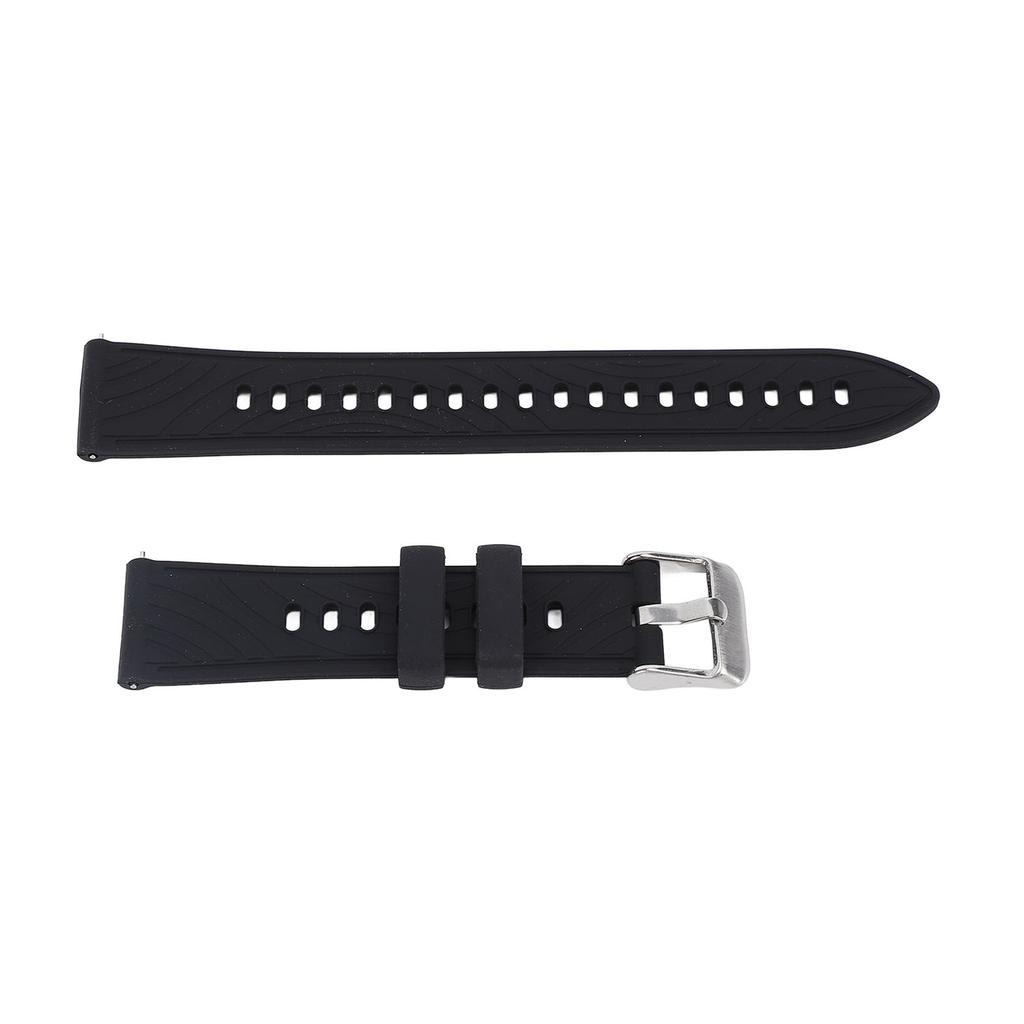 Watch Band Silicone Engraved Breathable Quick Release Comfortable Watch Strap Replacement for GT4 Black