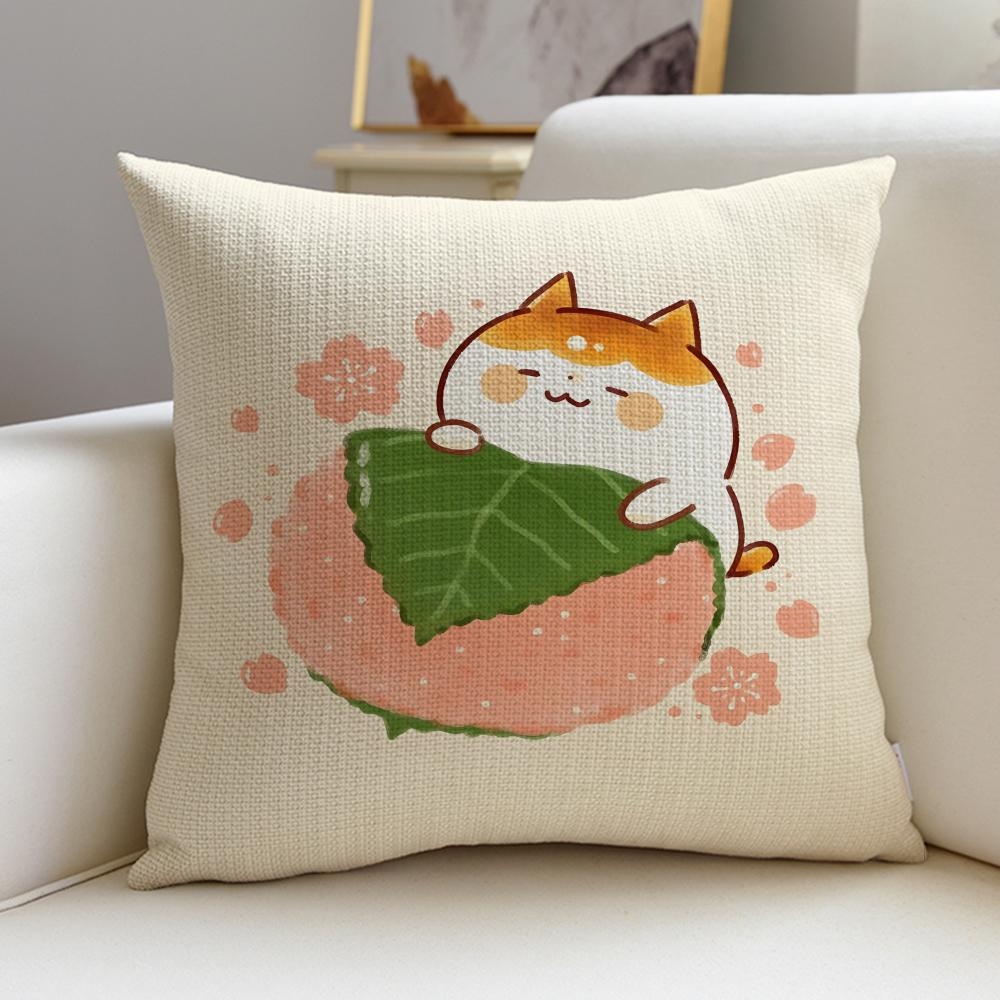 Squishy MMochi Mochi PetsS Cushion Cover Breathable and Skinfriendly Linen Pillowcase Square Removable and Washable Cushion