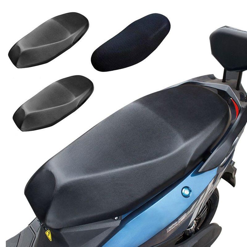 Black Motorcycle Seat Cover Non-slip Dustproof Seat Protector Waterproof Breathable Sunscreen Scooter Cushion