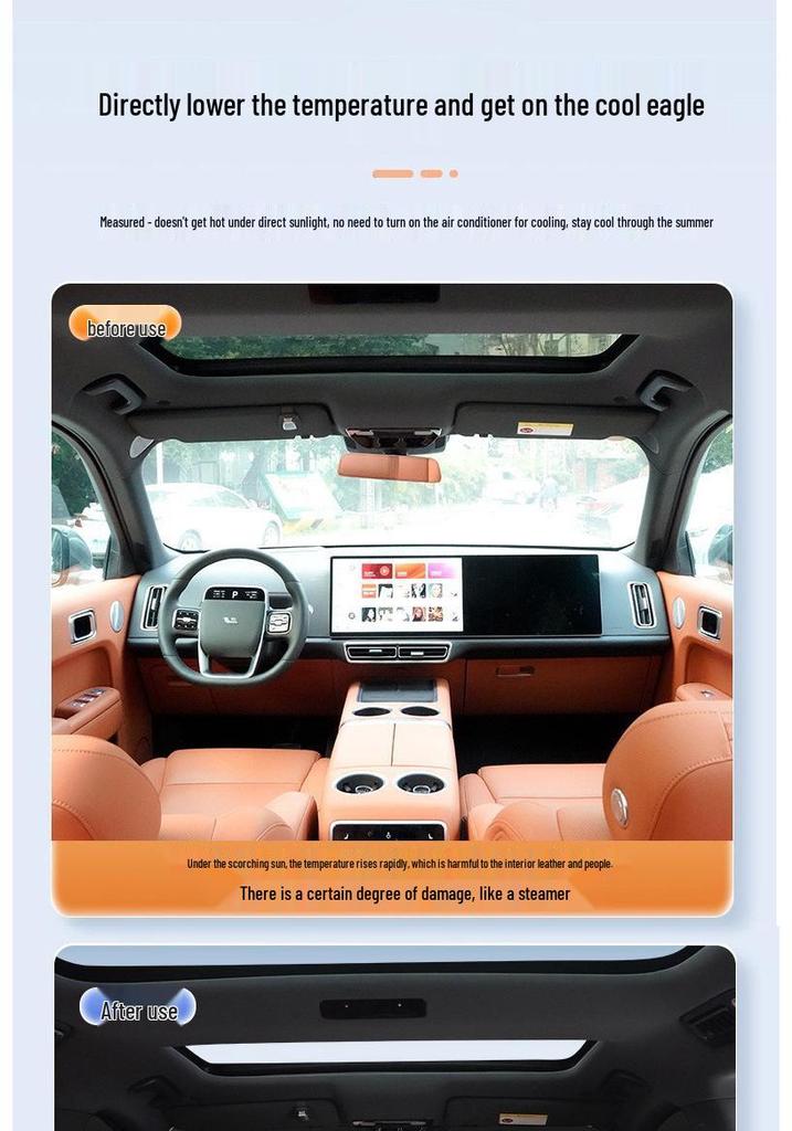 Kompatibel mit Li Auto L6/L7/L8/L9/i6/i8 ONE: Autofenster-Sonnenschutz - Sichtschutz, Wärmeisolierung und Sonnenschutz.