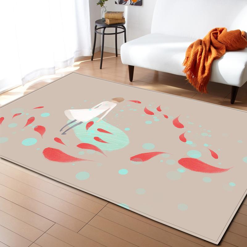 Small Fresh Painting Carpet Living Room Floor Mat