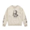 Retro Unisex Distressed Graffiti Print Loose Round Neck Sweatshirt