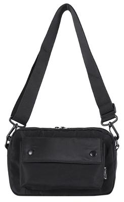 Sac à Bandoulière Mini en Nylon Aquamie, Sac Bandoulière, Pochette pour Smartphone, Sacoche, Sac Messager Horizontal, Sac de Corps, Petit, Style Coréen (Noir)