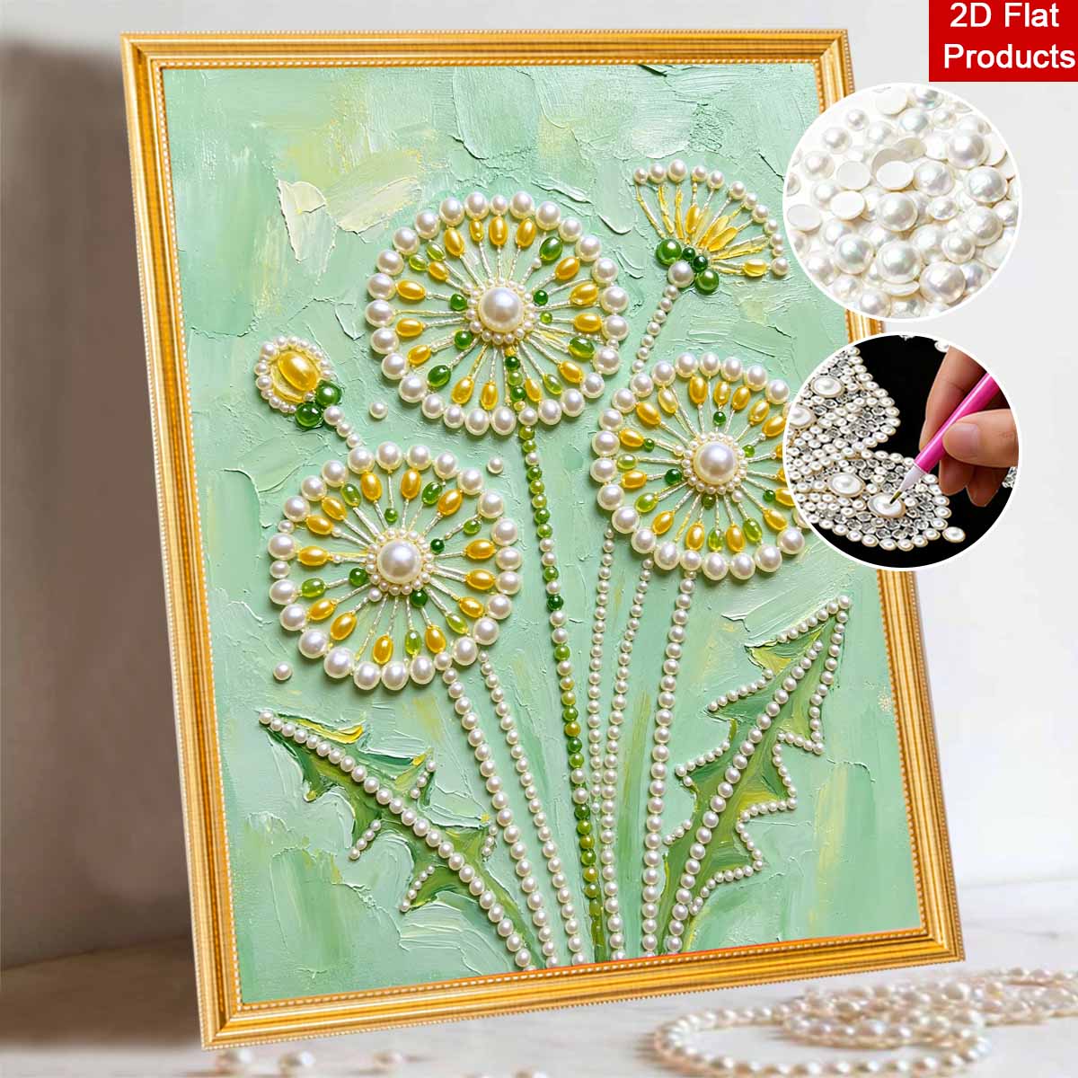 Dandelion pearl painting handmade diy pearl art painting stickers home decoration gifts 30x40