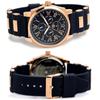 Salvatore Mara Watch Moon Phase Multi Calendar 5 ATM Water Resistant Business Formal Men's Rubber Belt Limited Model Blue Pink Gold SM22105R-PGBL