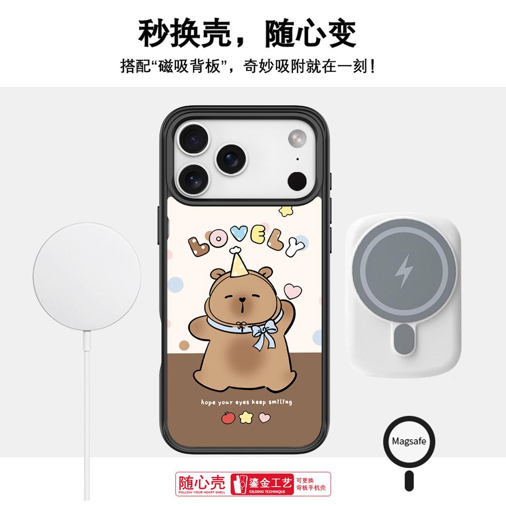 Applicable to Apple 17 mobile phone case, advanced sense 16 replaceable back plate 15promax magnetic mobile phone case, love card.