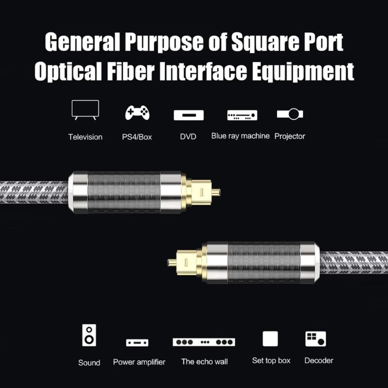 Digital Optical Audio Cable SPDIF Optic Fibre Cable Suitable for-HiFi 7.1 Amplifiers Bluray Player Television Projector