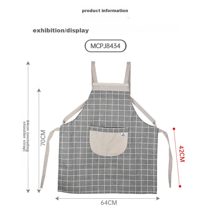 MAXCOOK Apron, Thick Fabric Kitchen Apron, Stain-Proof, Oil-Proof, Waterproof Home Apron, Gray MCPJ8434