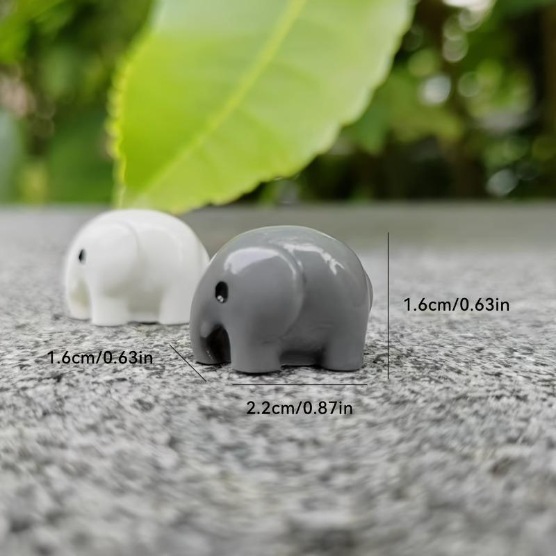 2pcs Miniature Elephant Couple Figurines, Resin Craft, Love Theme Animal Garden Micro Miniatures, for DIY Landscape Decoration, Potted Plants