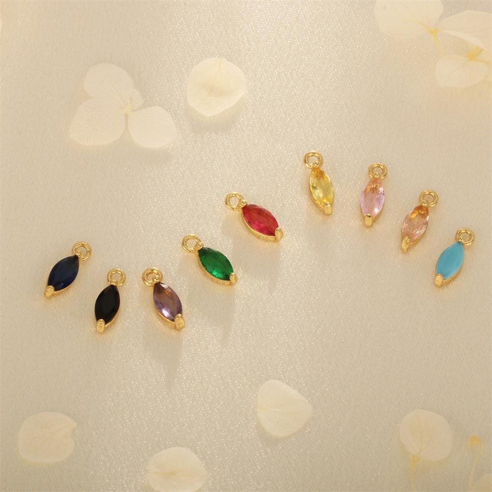 18K Gold-Plated Zircon Marquise Pendant DIY Jewelry Materials